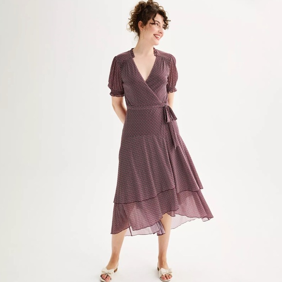 Draper James Puff Sleeve Wrap Dress• Size Large - Picture 1 of 9